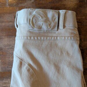 OVATION Equestrian Horse Riding Pants Euro Tight Womens 30 Reg Beige Breeches